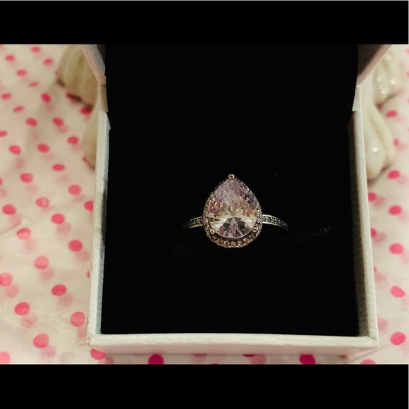 Pandora Sparkling Teardrop Halo Ring - Picture 3 of 7